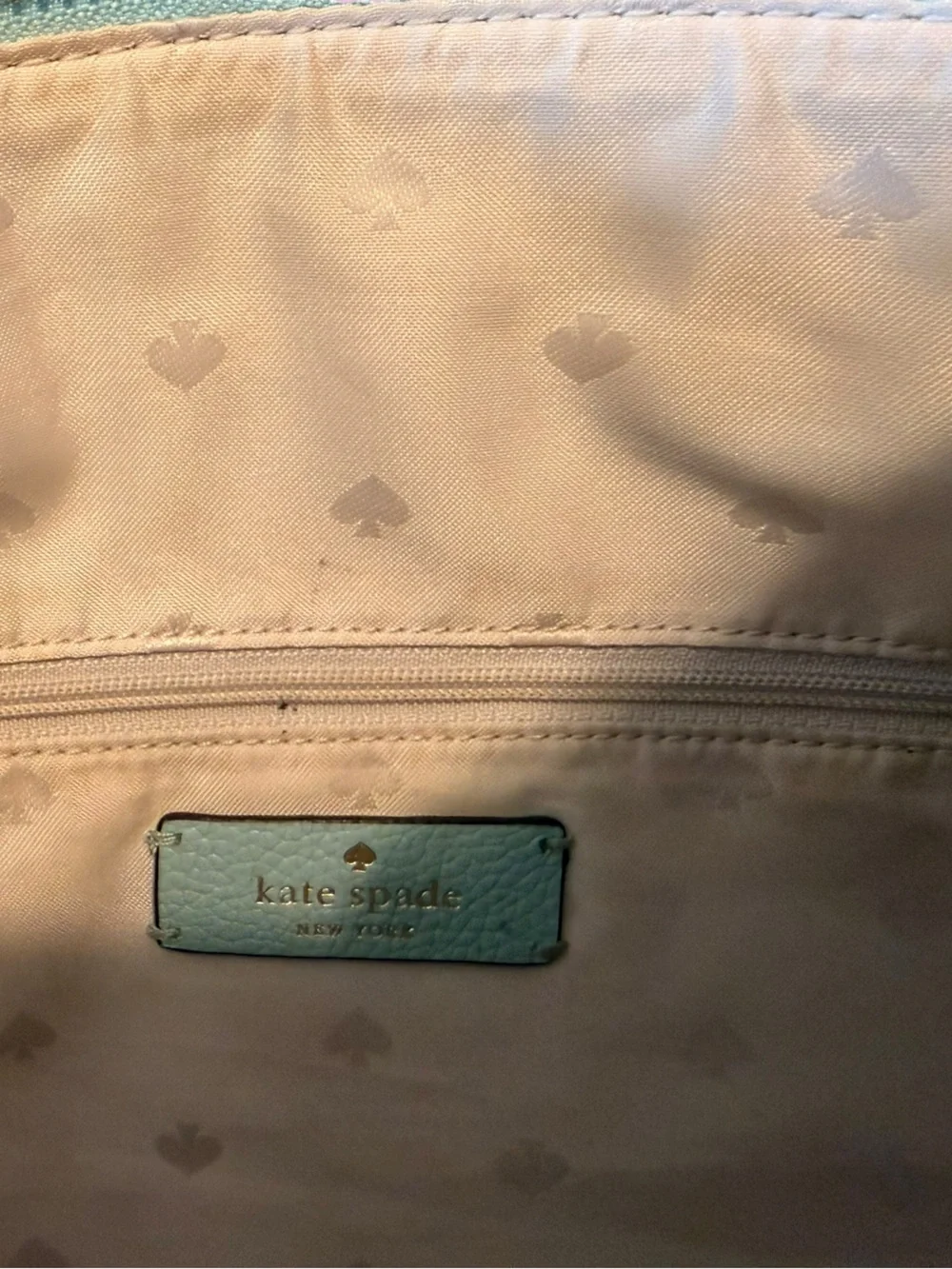 Kate Spade Monet Large Triple-Compartment Leather Pre-Loved Pale Blue Tote 🩵